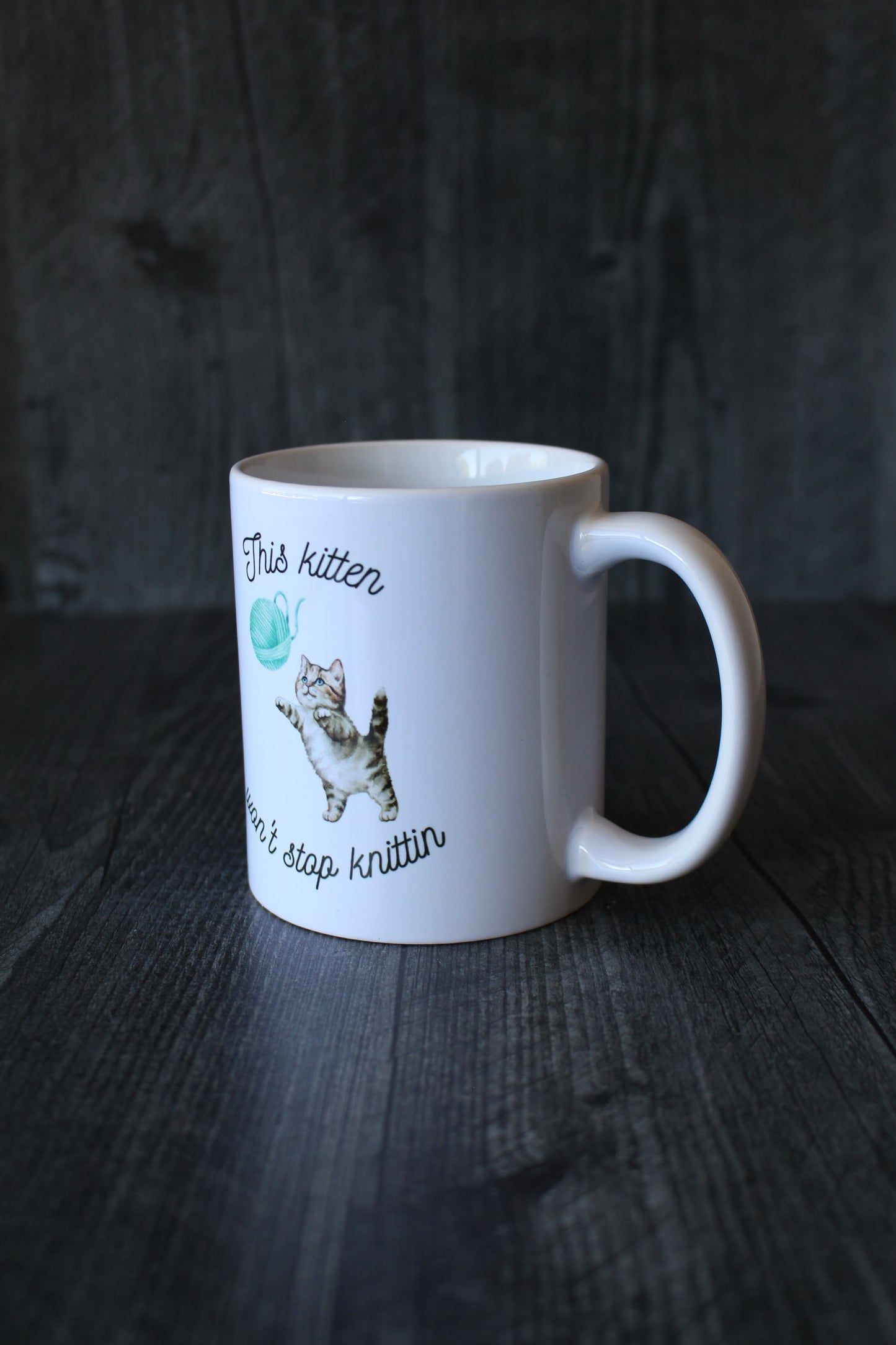 "This Kitten Won't Stop Knittin'" Mug