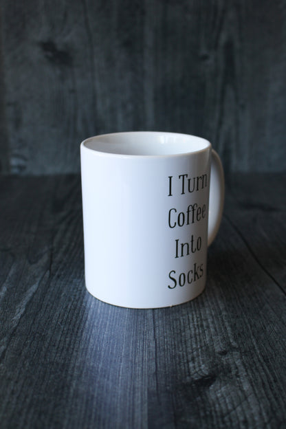 "I Turn Coffee Into Socks" Mug