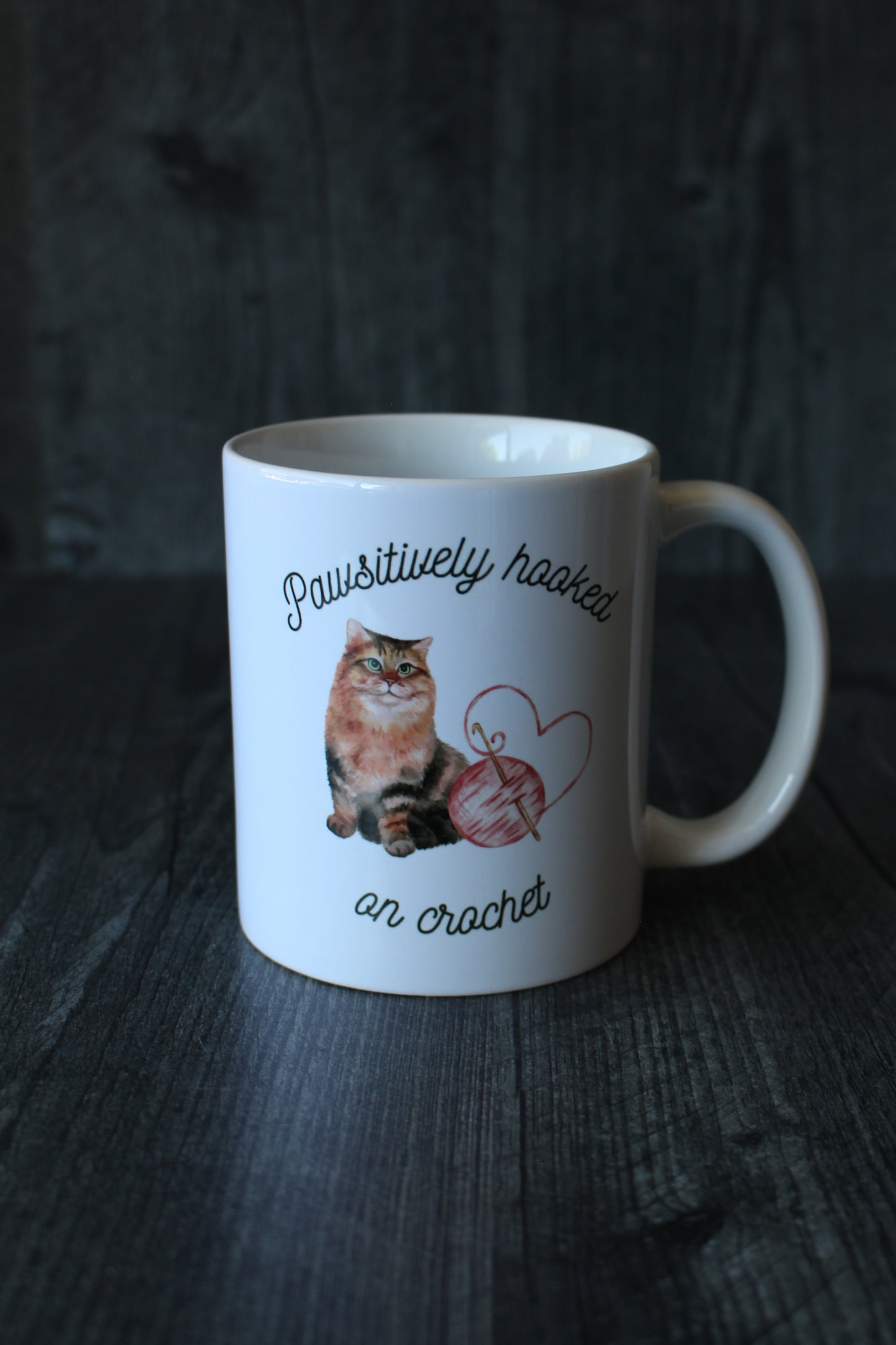 "Pawsitively Hooked On Crochet" Mug