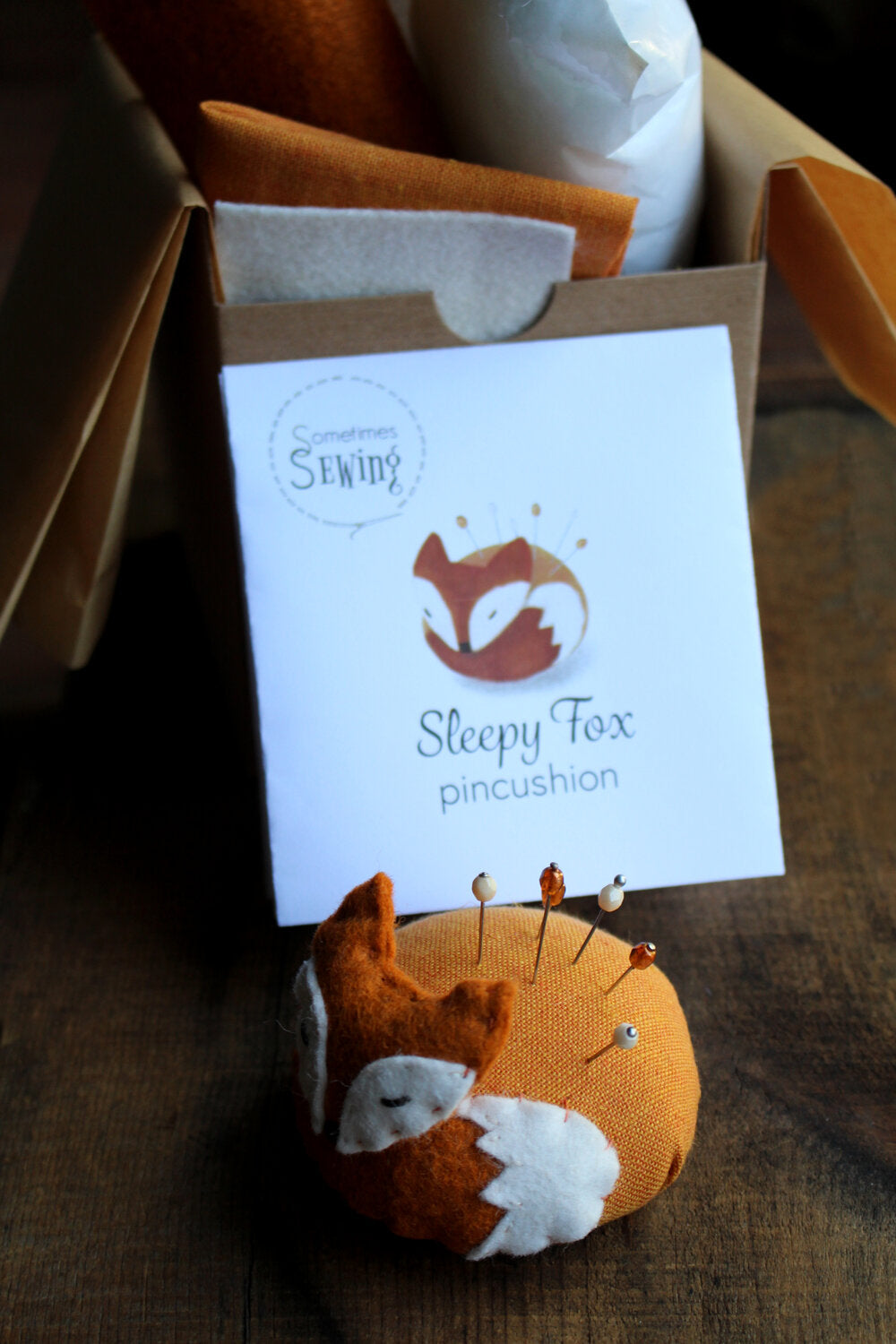 Sleepy Fox Pincushion Kit