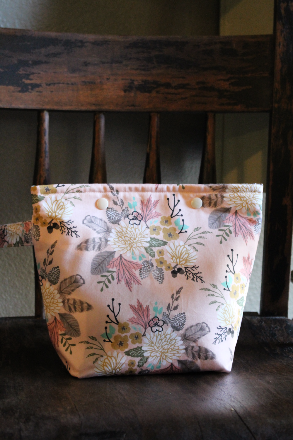 Floral Feather Project Bag