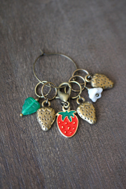 Strawberry Patch Stitch Marker Set