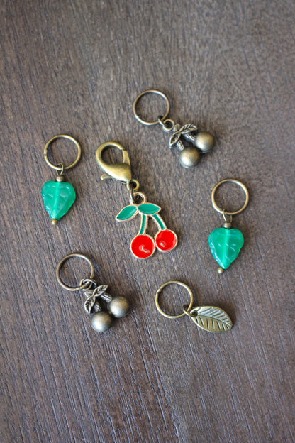 Sweet Cherry Stitch Markers Set