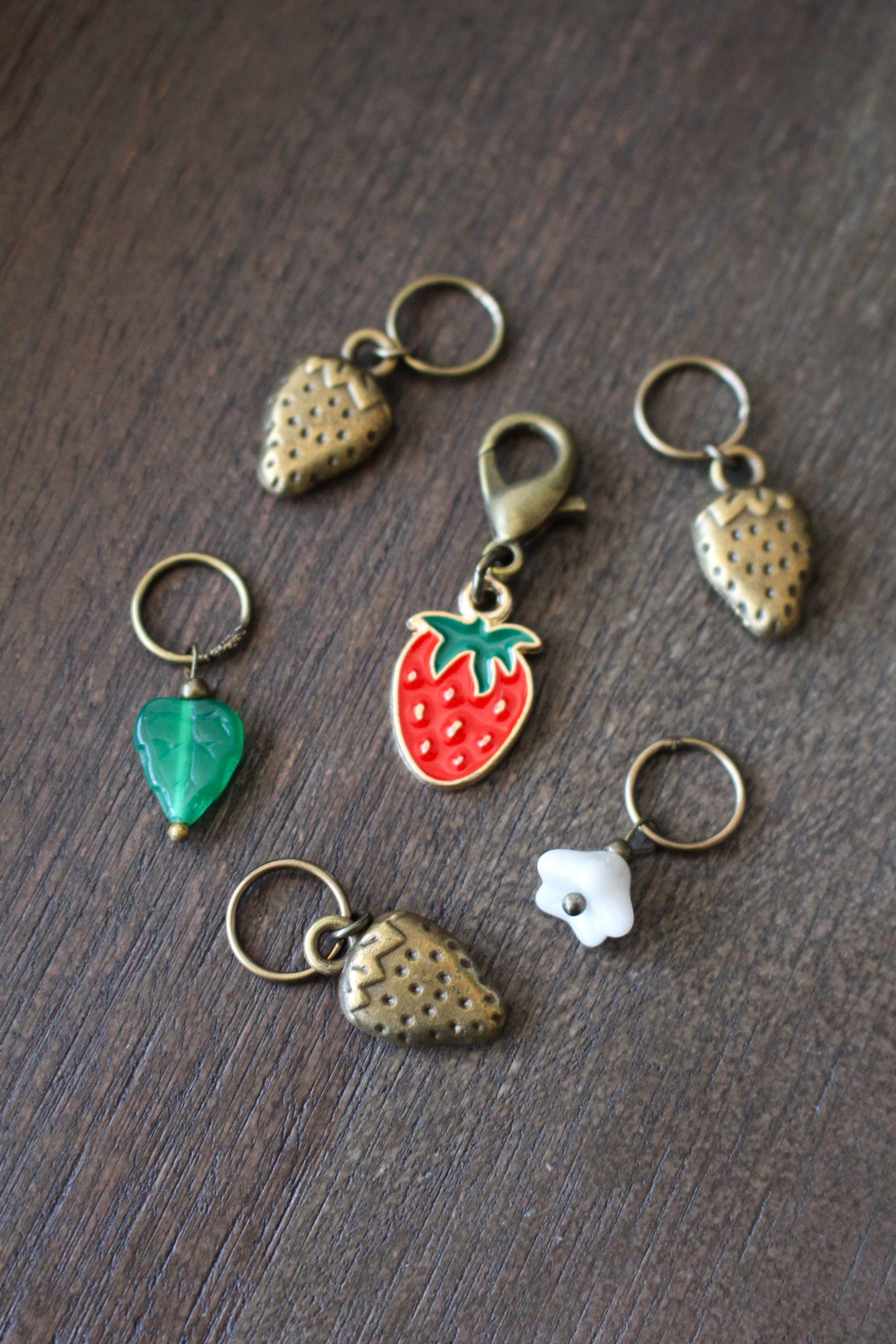 Strawberry Patch Stitch Marker Set