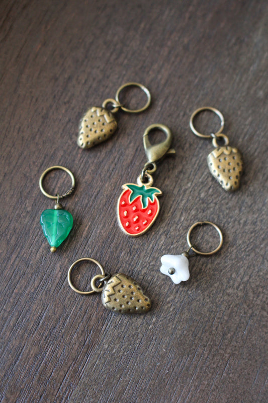 Strawberry Patch Stitch Marker Set