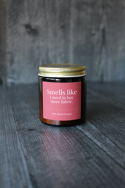 Hand-Poured Soy Wax Candle For Quilting and Sewing | Blood Orange