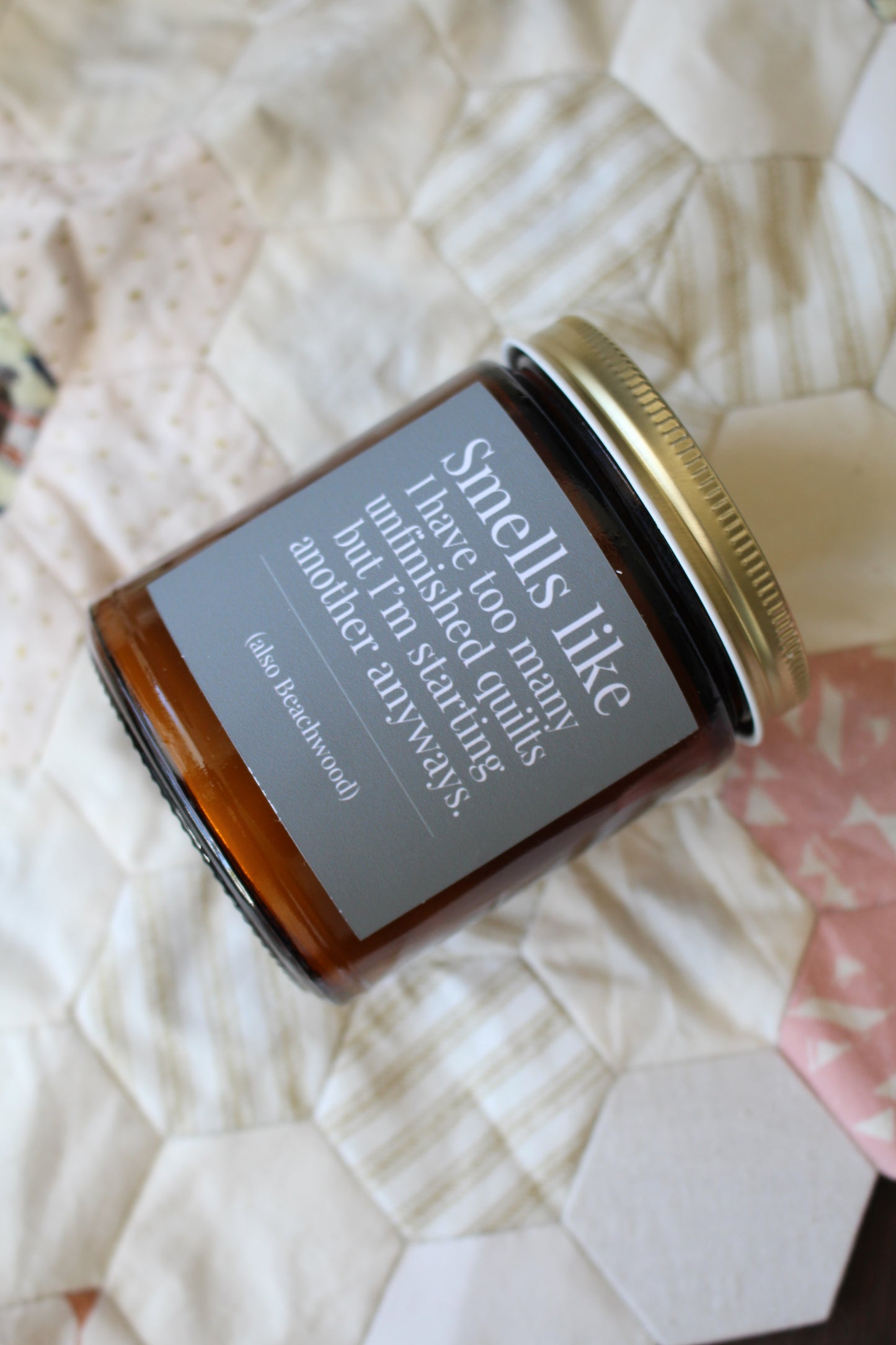 Hand-Poured Soy Wax Candle For Quilting and Sewing | Beachwood