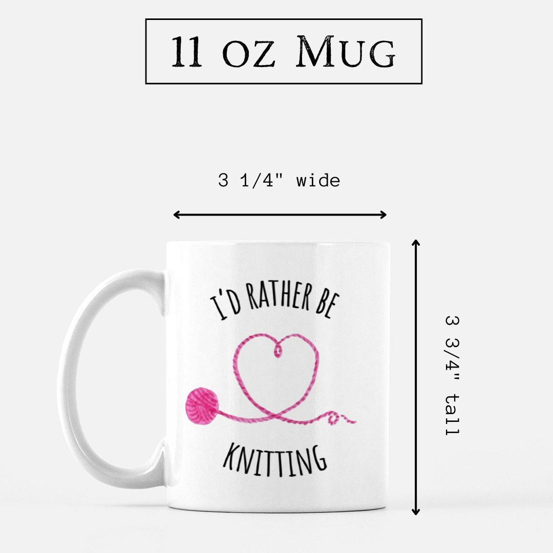 "I'd Rather Be Knitting" Mug