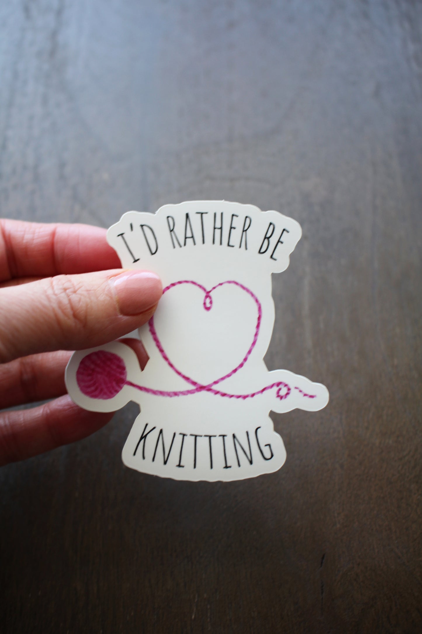 "I'd Rather Be Knitting" Vinyl Sticker