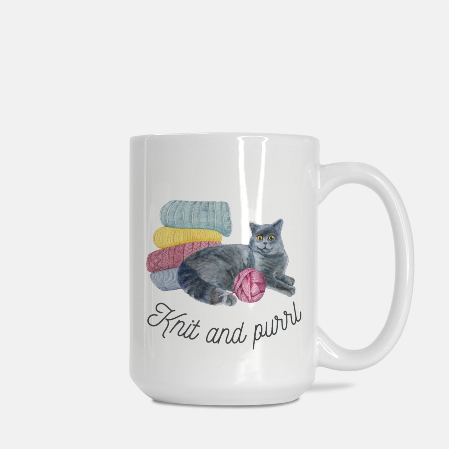 "Knit And Purrl" Mug