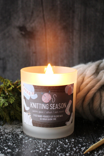 "Knitting Season" Knitwear Candle