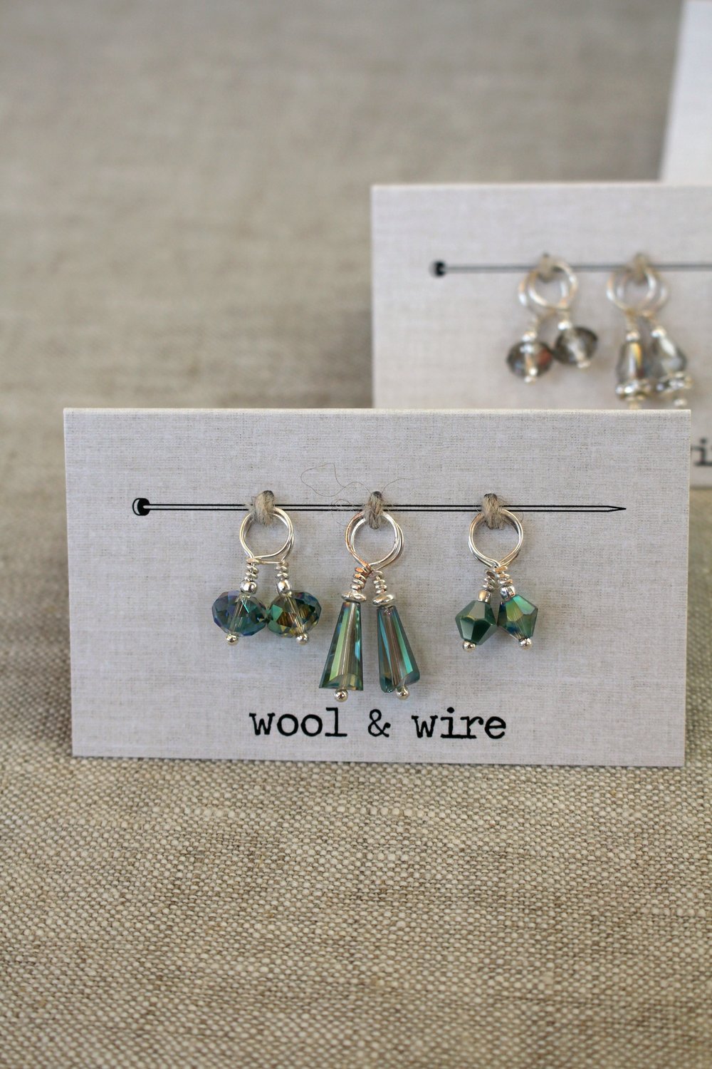 WOOL & WIRE Mini Crystal & Pearl Stitch Markers (Set of 6)