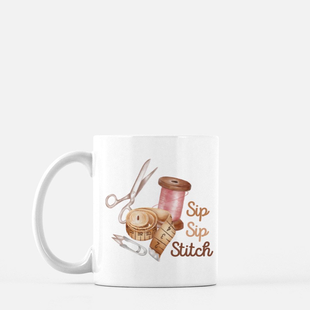 Vintage Sip Sip Stitch Mug