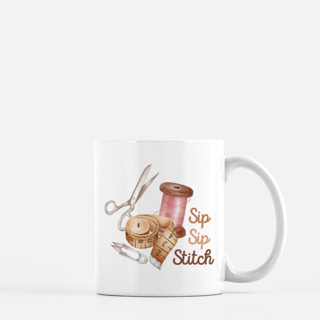 Vintage Sip Sip Stitch Mug