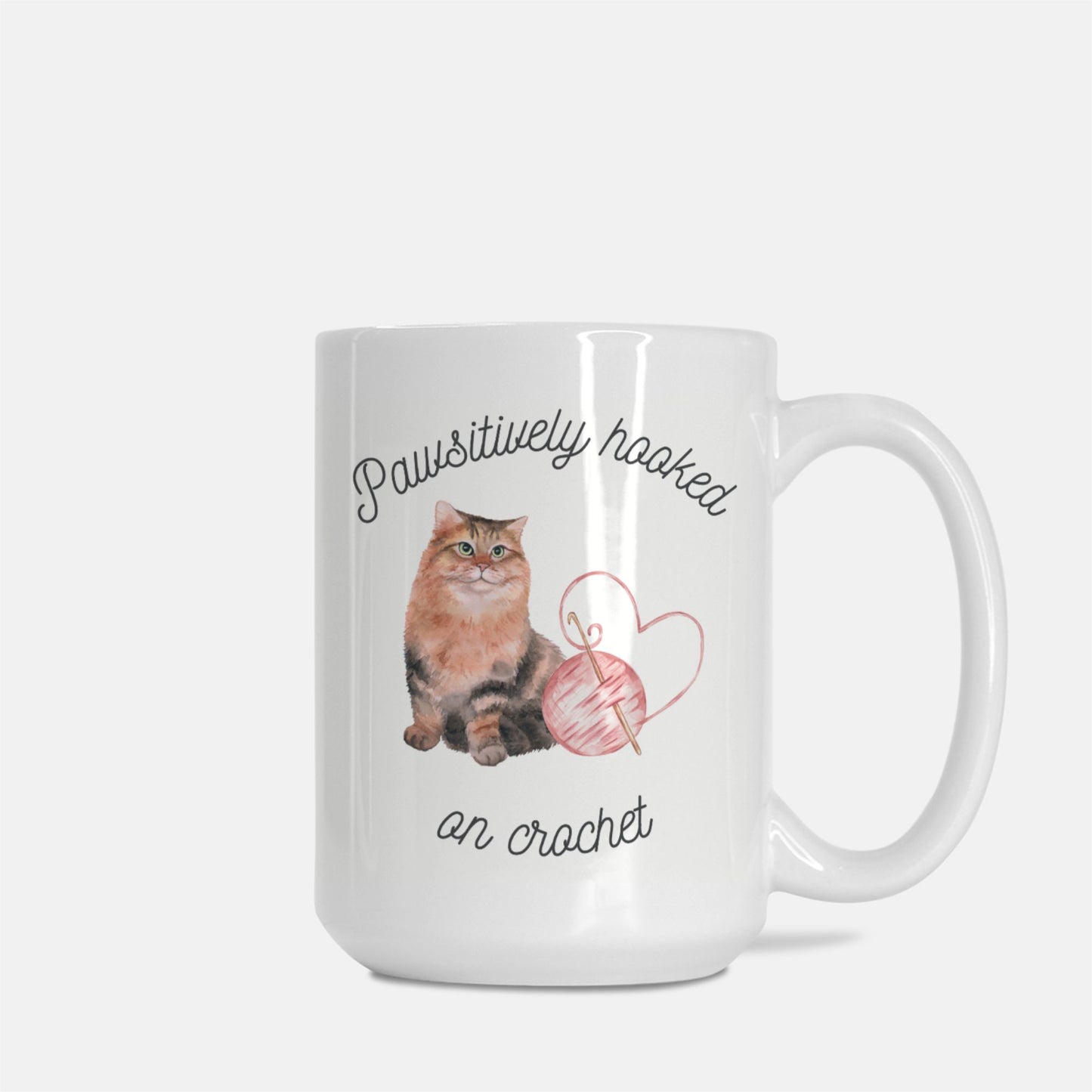 "Pawsitively Hooked On Crochet" Mug