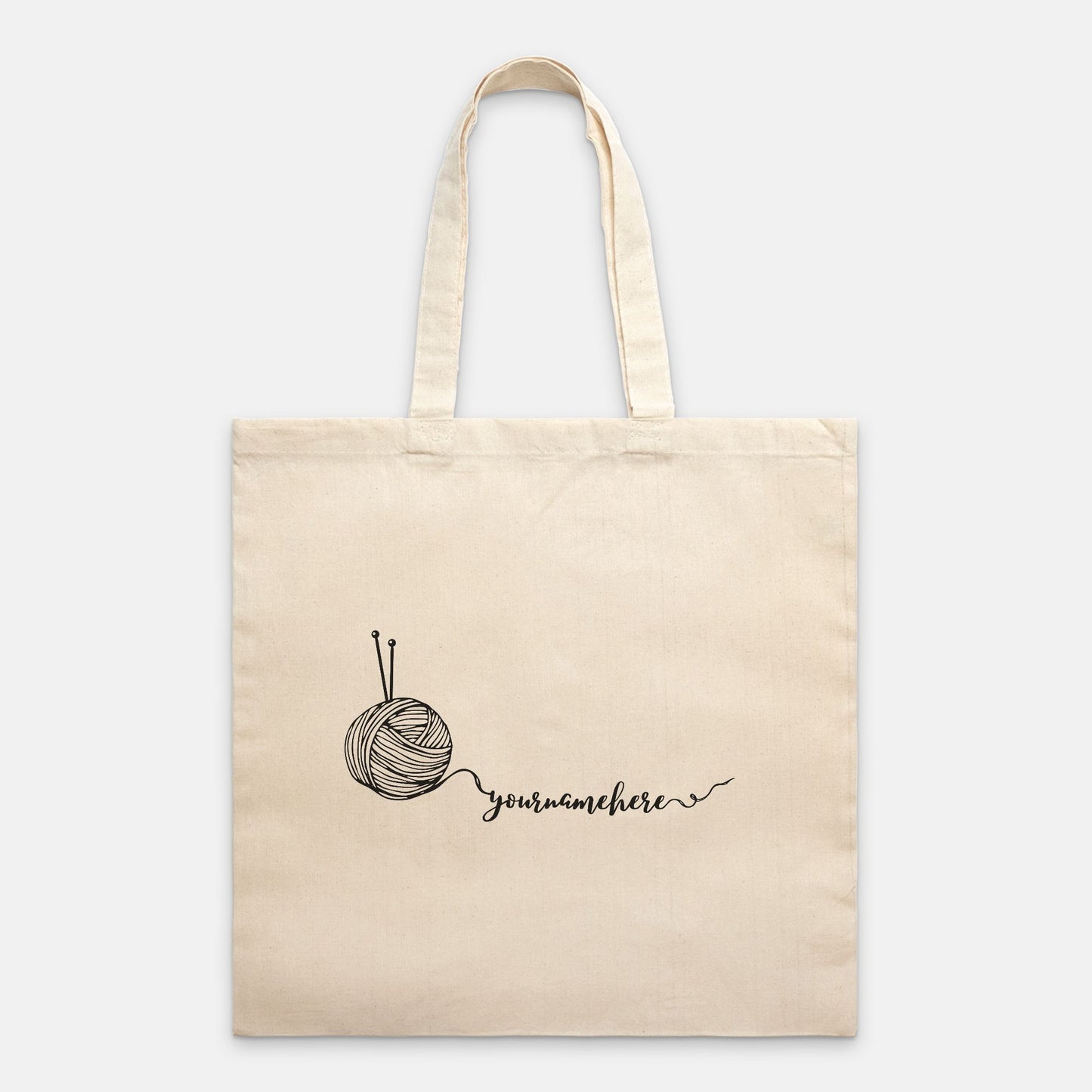 Write Your Name In Yarn / Personalized Knitting Tote