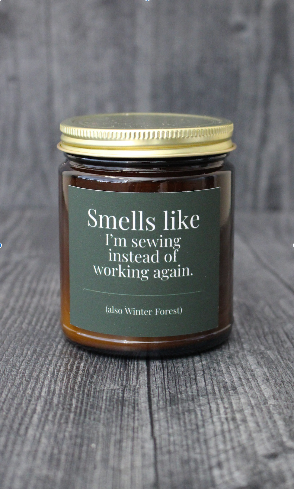 Hand-Poured Soy Wax Candle For Quilting and Sewing | Winter Forest