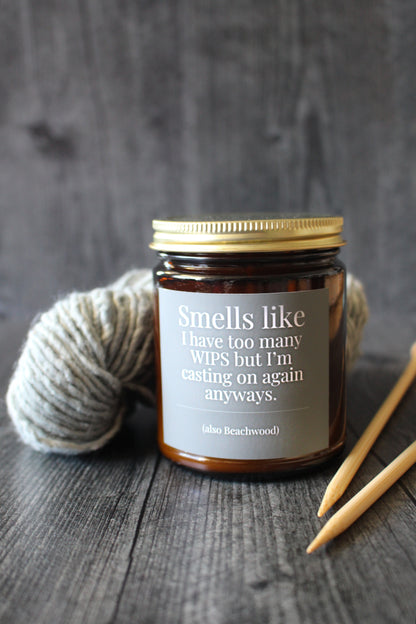 Hand-Poured Soy Wax Candle For Knitters | Beachwood