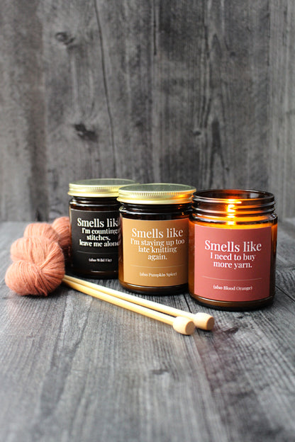 Hand-Poured Soy Wax Candle For Knitters | Pumpkin Spice