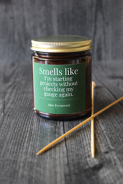Hand-Poured Soy Wax Candle For Knitters | Evergreen