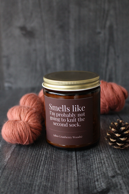 Hand-Poured Soy Wax Candle For Knitters | Cranberry Woods