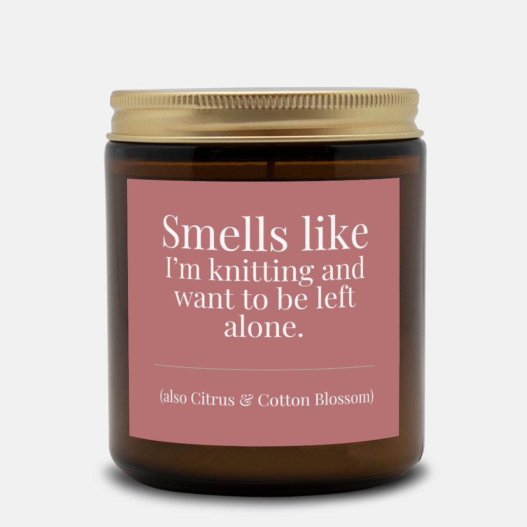 Hand-Poured Soy Wax Candle For Knitters | Citrus & Cotton Blossom