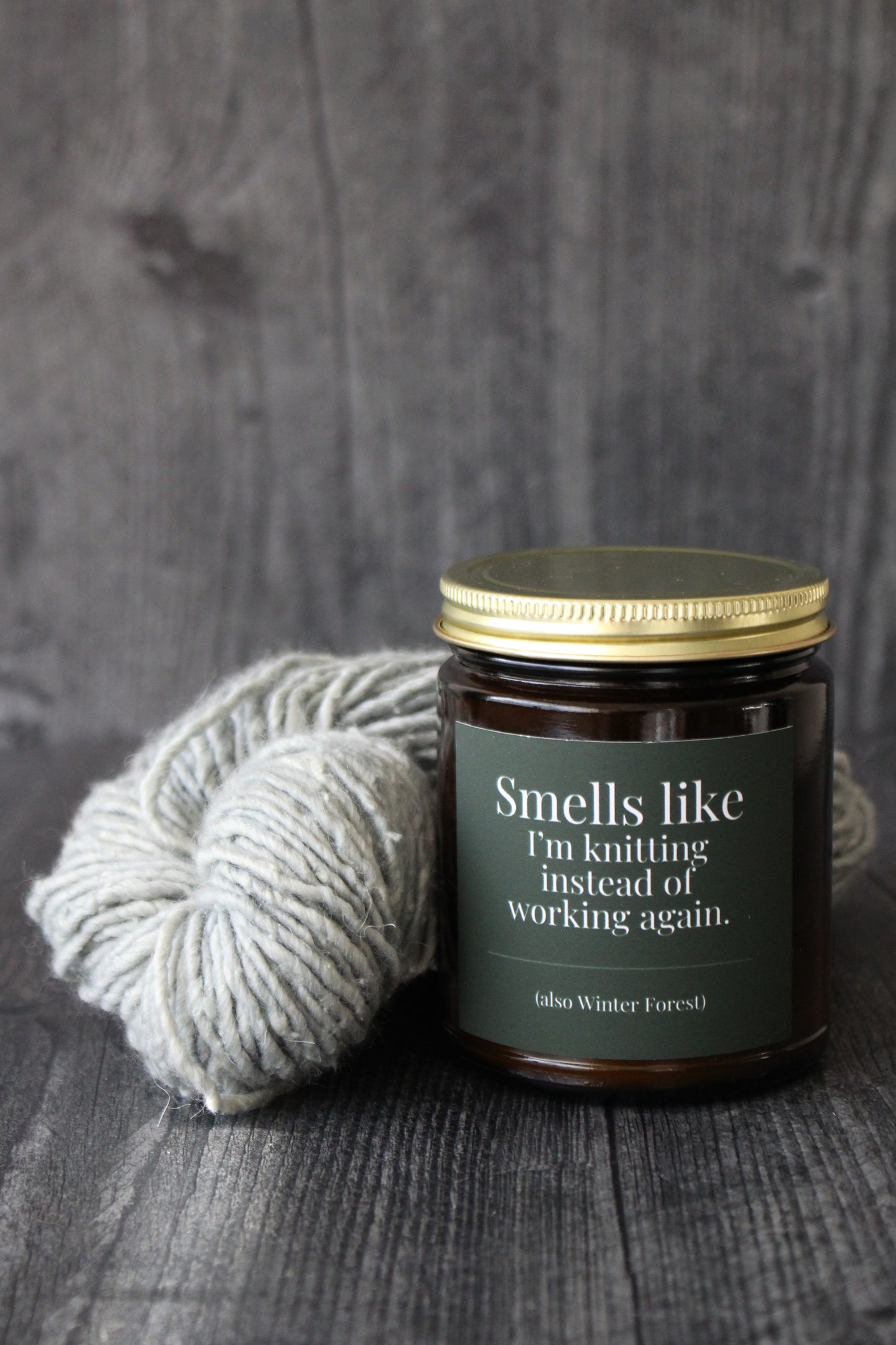 Hand-Poured Soy Wax Candle For Knitters | Winter Forest