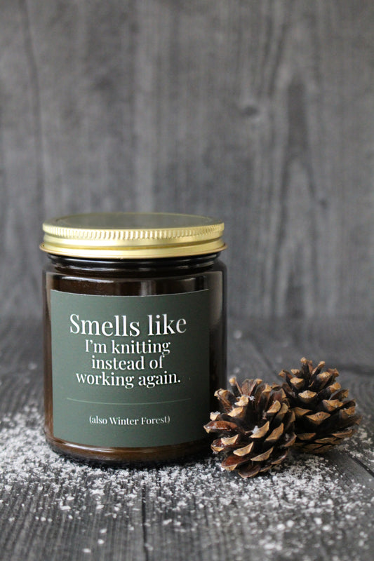 Hand-Poured Soy Wax Candle For Knitters | Winter Forest