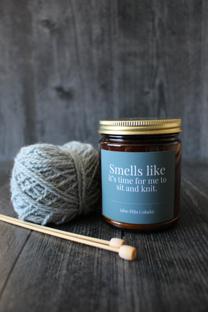 Hand-Poured Soy Wax Candle For Knitters | Piña Colada
