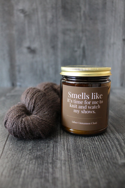 Hand-Poured Soy Wax Candle For Knitters | Cinnamon Chai