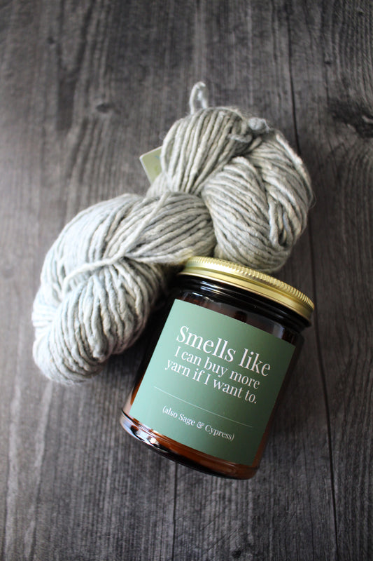 Hand-Poured Soy Wax Candle For Knitters | Sage & Cypress