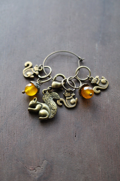 Squirrel & Acorn Stitch Markers Set