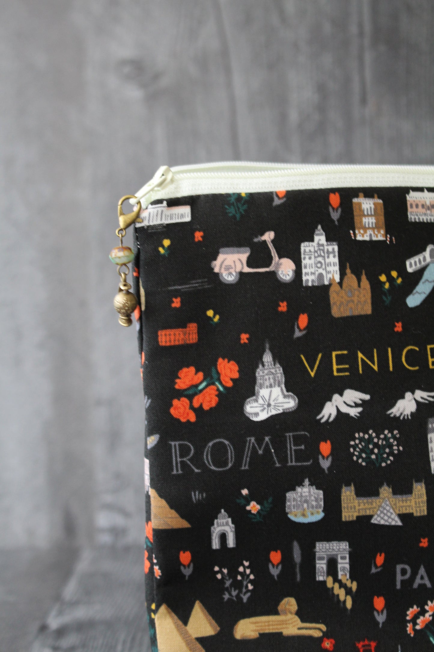World Traveler Zippered Project Pouch