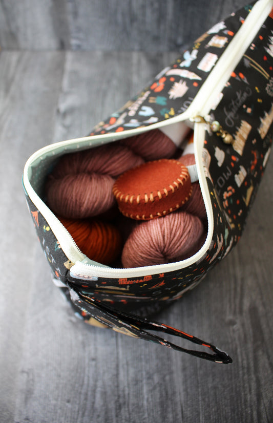 World Traveler Zippered Project Pouch