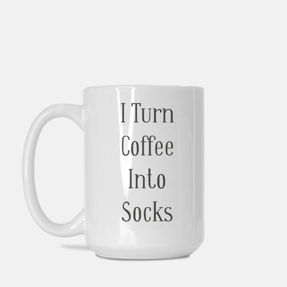 "I Turn Coffee Into Socks" Mug