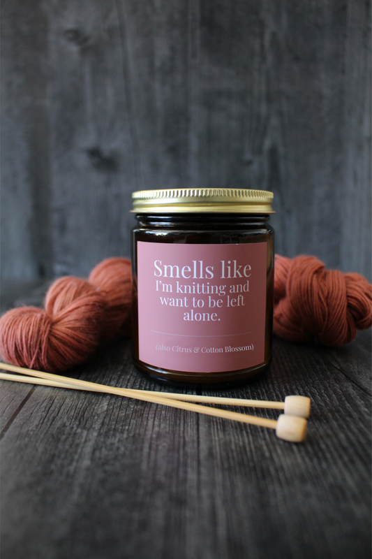 Hand-Poured Soy Wax Candle For Knitters | Citrus & Cotton Blossom