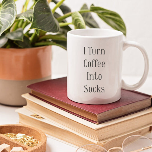 "I Turn Coffee Into Socks" Mug