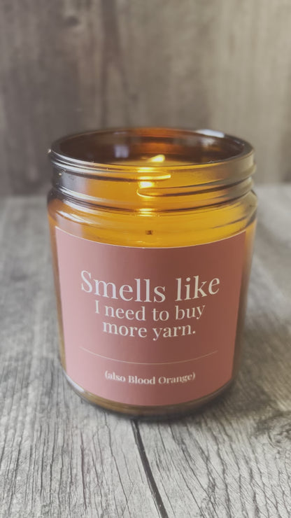 Hand-Poured Soy Wax Candle For Knitters | Blood Orange