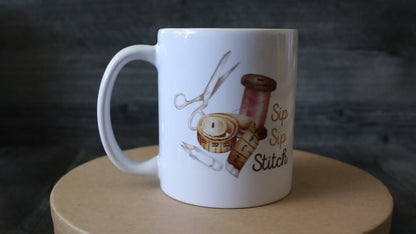 Vintage Sip Sip Stitch Mug