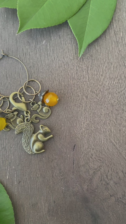 Squirrel & Acorn Stitch Markers Set