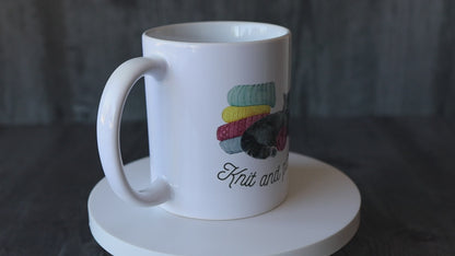 "Knit And Purrl" Mug