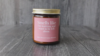 Hand-Poured Soy Wax Candle For Knitters | Citrus & Cotton Blossom