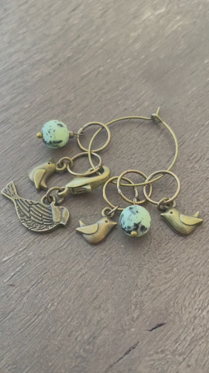 Bird Family Stitch Markers Set
