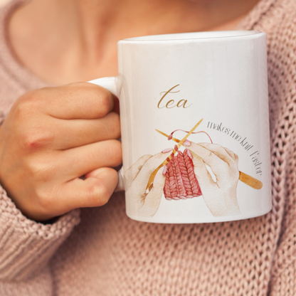 "Tea Makes Me Knit Faster" Mug
