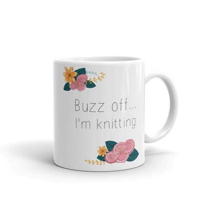 "Buzz Off, I'm Knitting" Mug