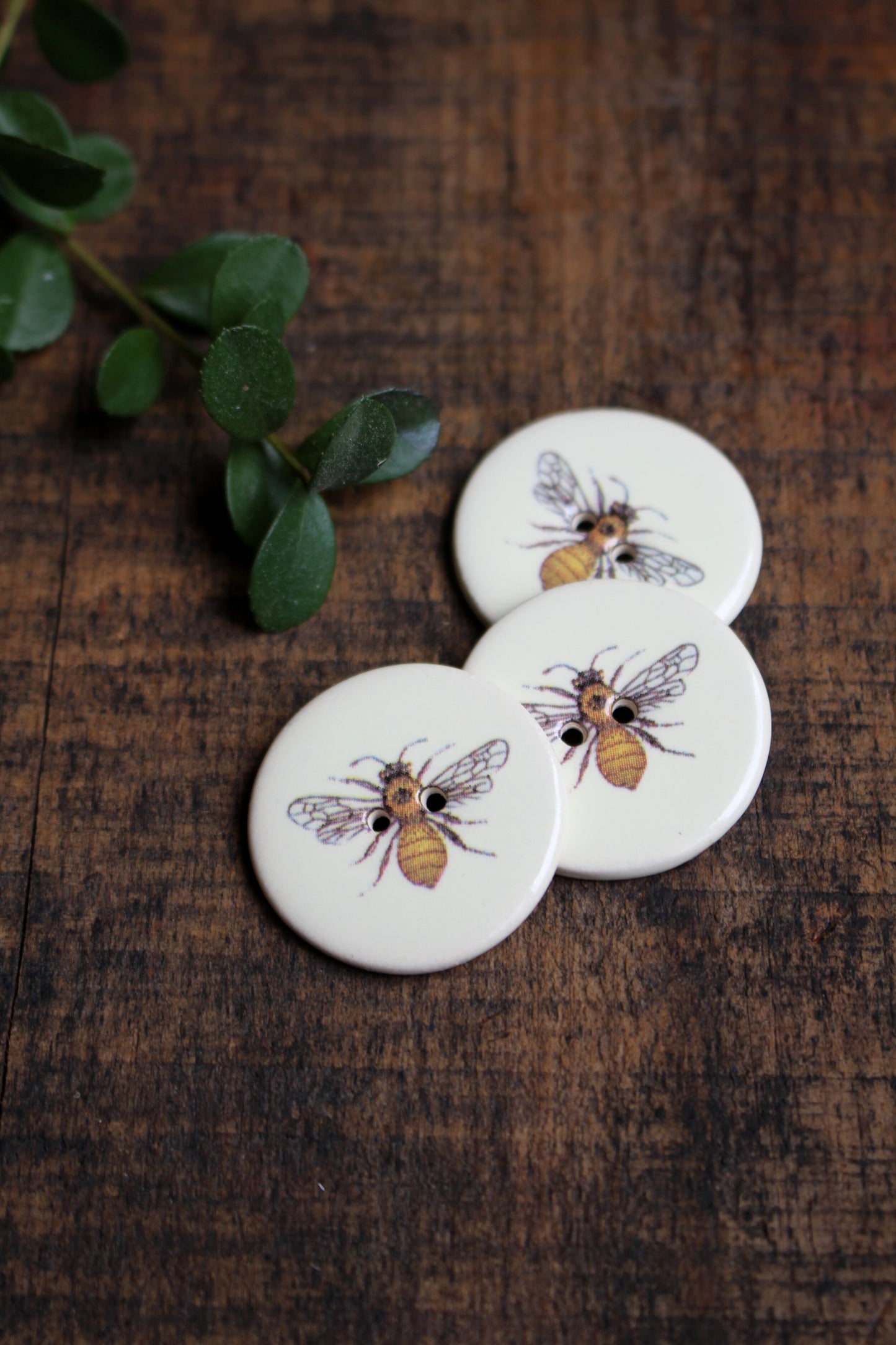 Handmade Bee Ceramic Buttons