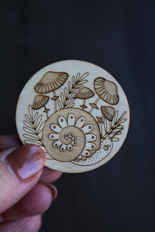 Forest Snail Wooden Needle Minder