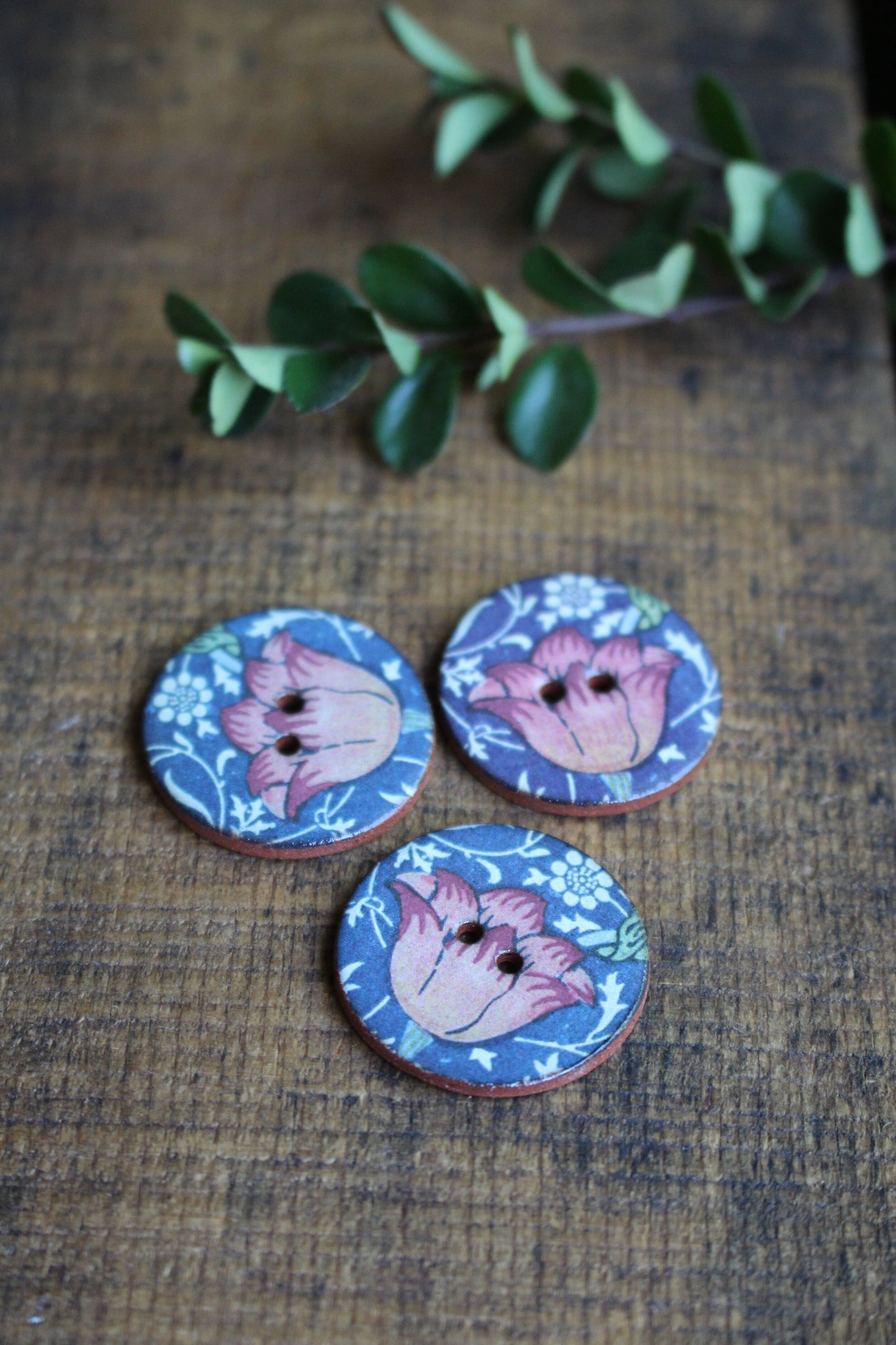 Handmade Ceramic Tulip Buttons