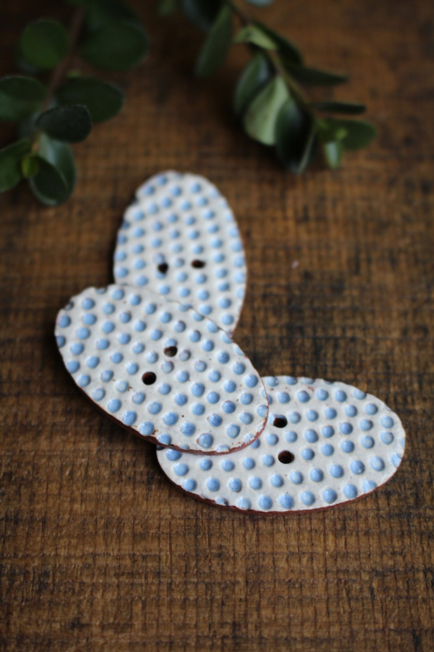 Oval Dots Ceramic Buttons