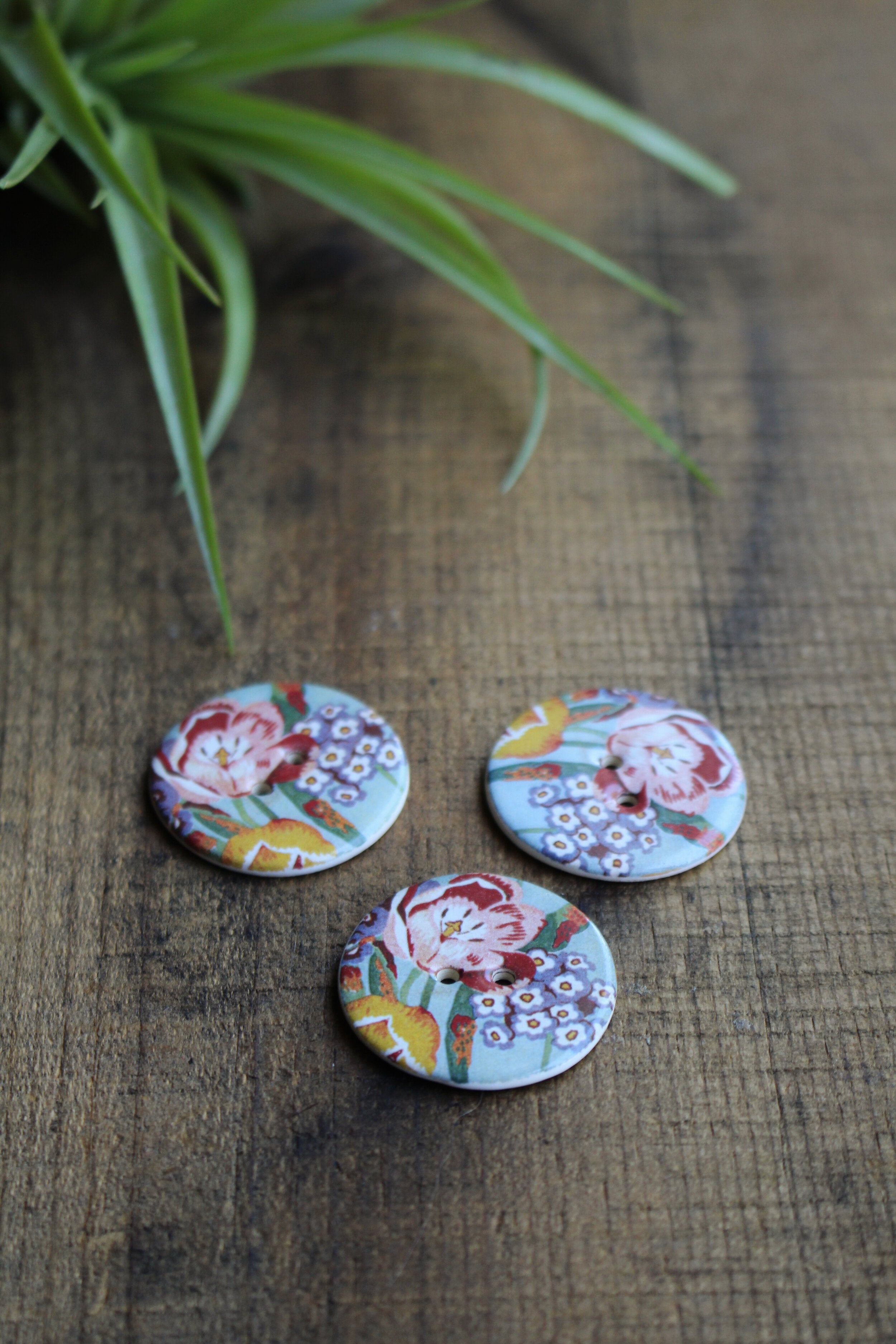 Small Spring Buttons Spring Bouquet Ceramic Buttons – Never Not Knitting